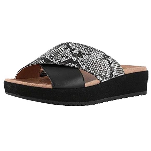 Vionic Hayden Snake & Black Black Midi Platform Sole Sandal - Picture 5 of 8